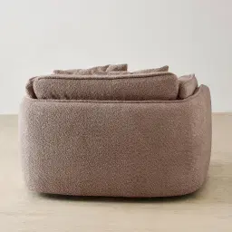 Marcela Warm Taupe Woven Fabric Swivel Occasional Chair