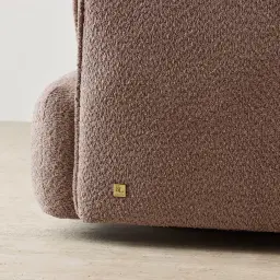 Marcela Warm Taupe Woven Fabric Swivel Occasional Chair