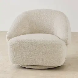Verage Stone Cream Woven Fabric Swivel Occasional Chair