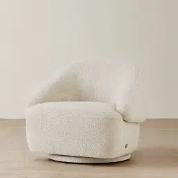 Verage Stone Cream Woven Fabric Swivel Occasional Chair