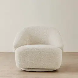 Verage Stone Cream Woven Fabric Swivel Occasional Chair