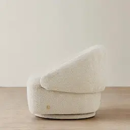 Verage Stone Cream Woven Fabric Swivel Occasional Chair