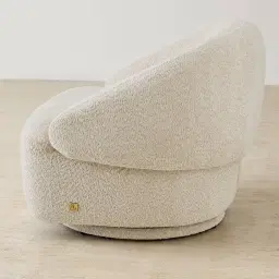 Verage Stone Cream Woven Fabric Swivel Occasional Chair