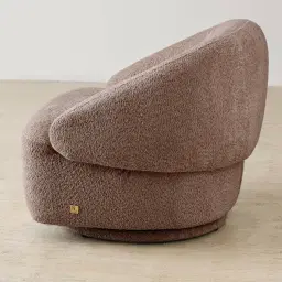 Verage Warm Taupe Woven Fabric Swivel Occasional Chair