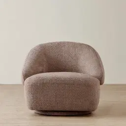 Verage Warm Taupe Woven Fabric Swivel Occasional Chair