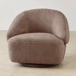 Verage Warm Taupe Woven Fabric Swivel Occasional Chair