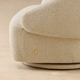 Verage Pearl Beige Fabric Swivel Occasional Chair