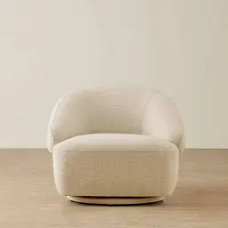 Verage Pearl Beige Fabric Swivel Occasional Chair