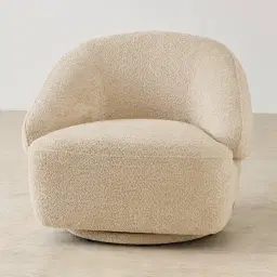 Verage Pearl Beige Fabric Swivel Occasional Chair