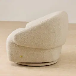 Verage Pearl Beige Fabric Swivel Occasional Chair
