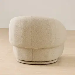 Verage Pearl Beige Fabric Swivel Occasional Chair