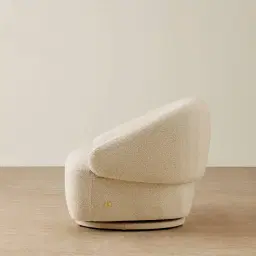 Verage Pearl Beige Fabric Swivel Occasional Chair