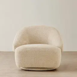 Verage Pearl Beige Fabric Swivel Occasional Chair