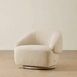 Verage Pearl Beige Fabric Swivel Occasional Chair