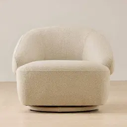 Verage Pearl Beige Fabric Swivel Occasional Chair