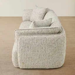 Marcela Farine Beige 3-Seater Woven Fabric Sofa