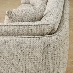 Marcela Farine Beige 3-Seater Woven Fabric Sofa