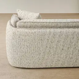 Marcela Farine Beige 3-Seater Woven Fabric Sofa