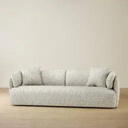 Marcela Farine Beige 3-Seater Woven Fabric Sofa