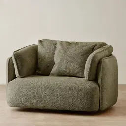 Marcela II Winter Moss Woven Fabric Swivel Occasional Chair