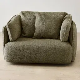 Marcela II Winter Moss Woven Fabric Swivel Occasional Chair