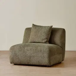 Willow II Winter Moss Woven Fabric Modular Armless Seat