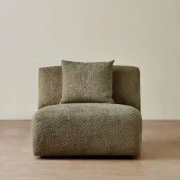 Willow II Winter Moss Woven Fabric Modular Armless Seat