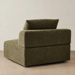 Riviera III Winter Moss Woven Fabric Sofa - Left Seat
