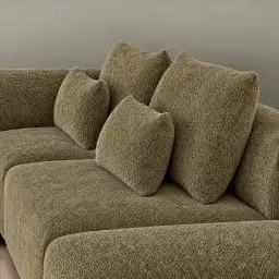 Riviera III Winter Moss Woven Fabric Sofa - Armless