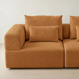 Riviera III Vintage Mustard Woven Fabric Sofa - Left Seat