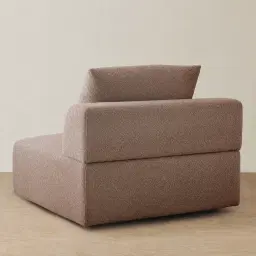 Riviera III Warm Taupe Woven Fabric Sofa - Left Seat