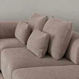 Riviera III Warm Taupe Woven Fabric Sofa - Armless