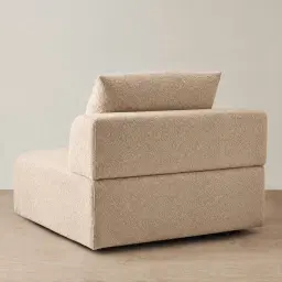 Riviera III Antelope Woven Fabric Sofa - Left Seat