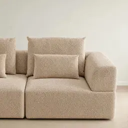 Riviera III Antelope Woven Fabric Sofa - Right Seat