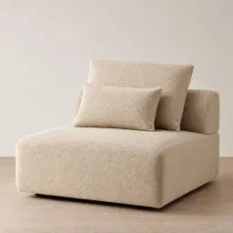 Riviera III Antelope Woven Fabric Sofa - Armless