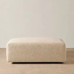 Riviera III Antelope Woven Fabric Sofa - Rectangular Ottoman