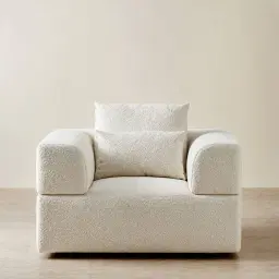 Riviera III Stone Cream Woven Fabric Occasional Chair