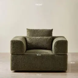 Riviera III Winter Moss Woven Fabric Occasional Chair