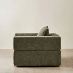 Riviera III Green Chenille Fabric Occasional Chair