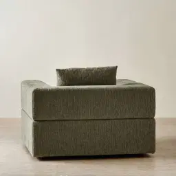 Riviera III Green Chenille Fabric Occasional Chair