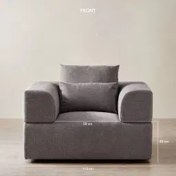 Riviera III Graphite Fabric Occasional Chair