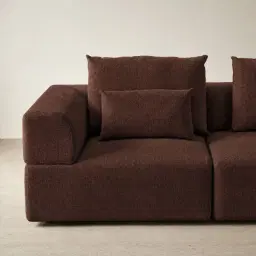 Riviera III Pecan Boucle Sofa - Left Seat