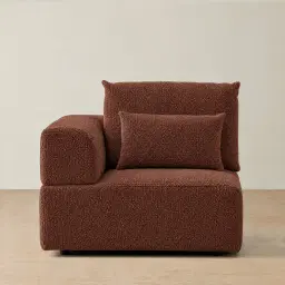 Riviera III Pecan Boucle Sofa - Left Seat