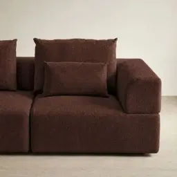 Riviera III Pecan Boucle Sofa - Right Seat