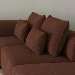 Riviera III Pecan Boucle Sofa - Armless