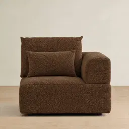 Riviera III Bistre Brown Boucle Sofa - Right Seat