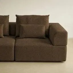 Riviera III Bistre Brown Boucle Sofa - Right Seat