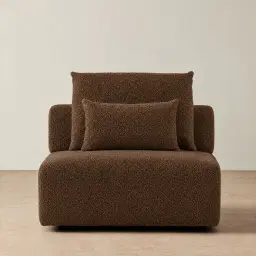 Riviera III Bistre Brown Boucle Sofa - Armless