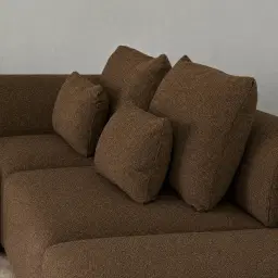 Riviera III Bistre Brown Boucle Sofa - Armless