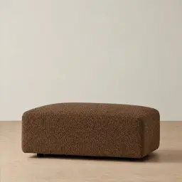 Riviera III Bistre Brown Boucle Sofa - Rectangular Ottoman